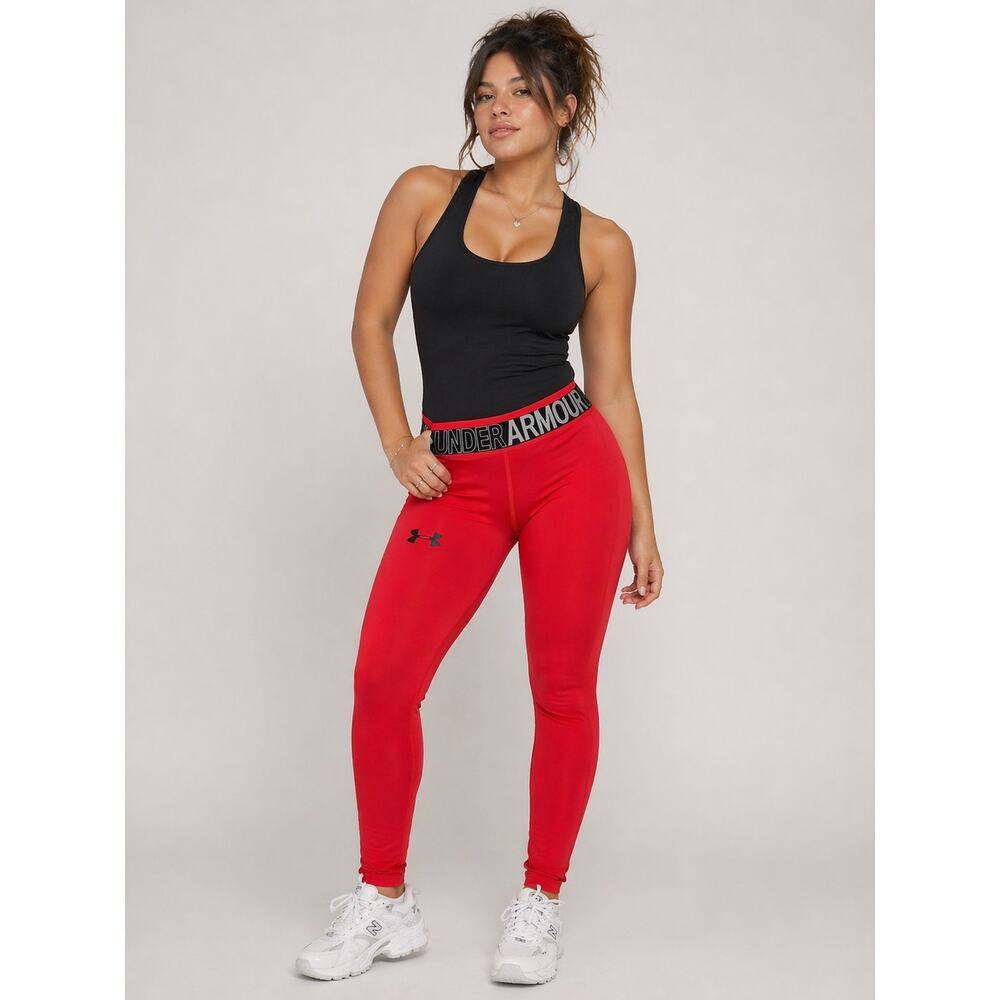 Under Armour Coral Leggings Womens Small Compression HeatGear Athletic Y2K